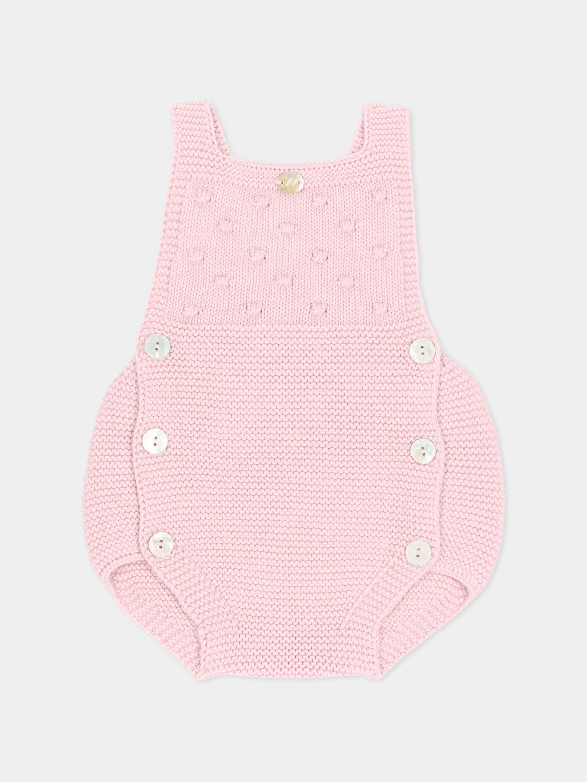 Salopette rosa per neonata in maglia,Martín Aranda,016-10327 P07
