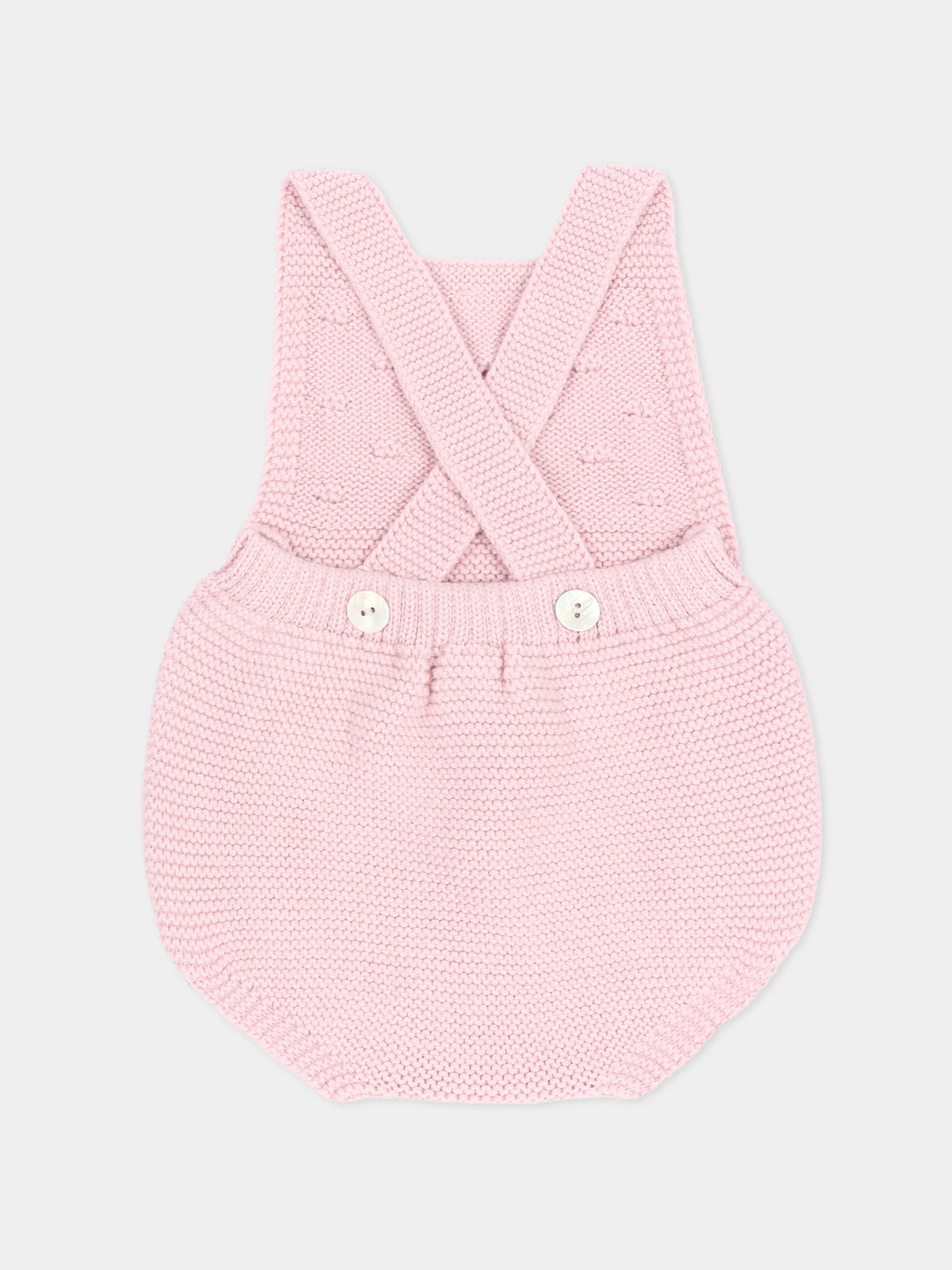 Salopette rosa per neonata in maglia,Martín Aranda,016-10327 P07