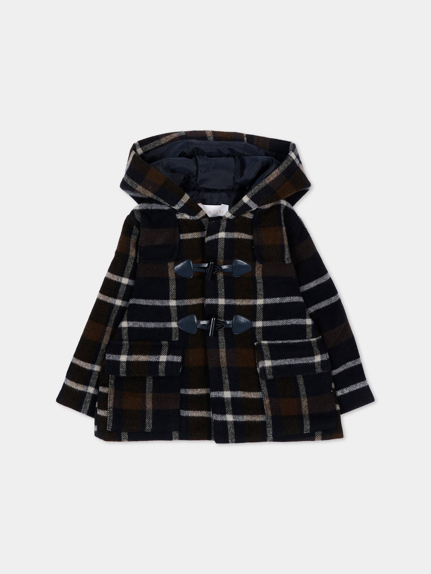 Cappotto blu per bambino tartan,Patachou,PAP 47 CA4333321 N0024
