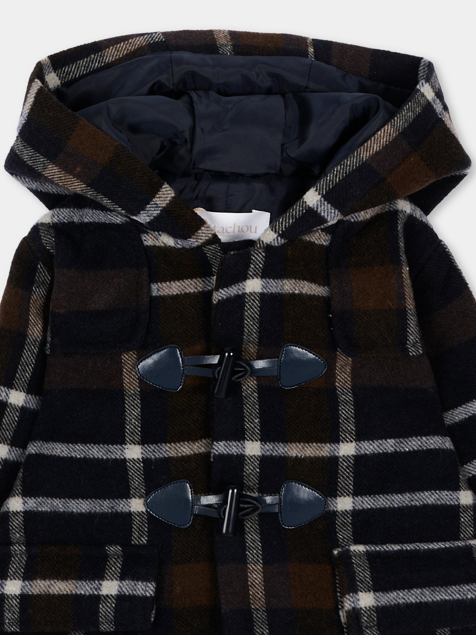 Cappotto blu per bambino tartan,Patachou,PAP 47 CA4333321 N0024