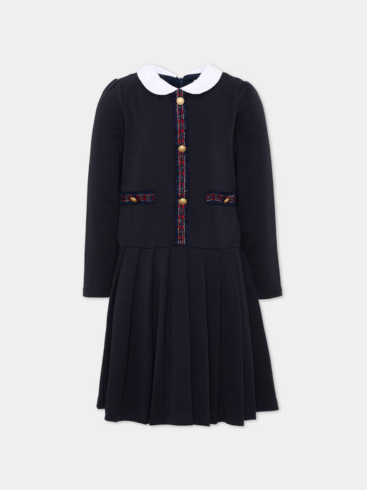 Abito elegante blu per bambina,Patachou,PAP 47 VET4333267 360