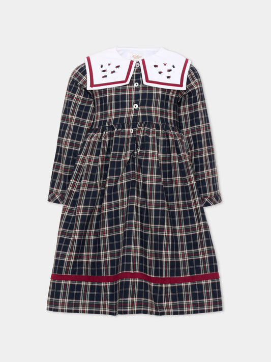 Vestito a manica lunga blu per bambina,Kidiwi Handmade,37271 TC324