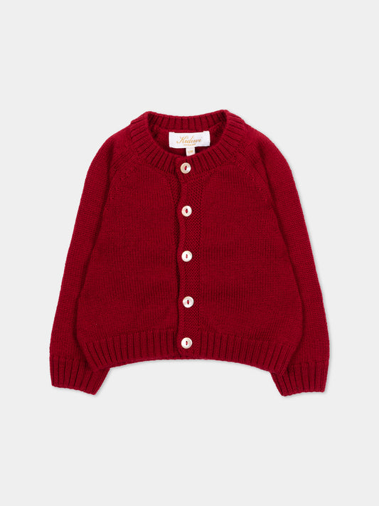 Cardigan bordeaux per neonata,Kidiwi Handmade,M0010BUR