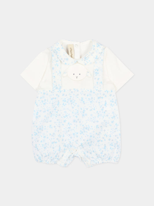 Pagliaccetto liberty celeste per neonato con agnellino Olive,Le Boo Beebè,CB024 T351 2040