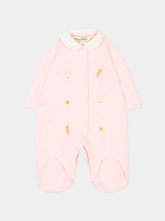 Tutina rosa per neonata con ricami,Le Boo Beebè,CB026 T351 30