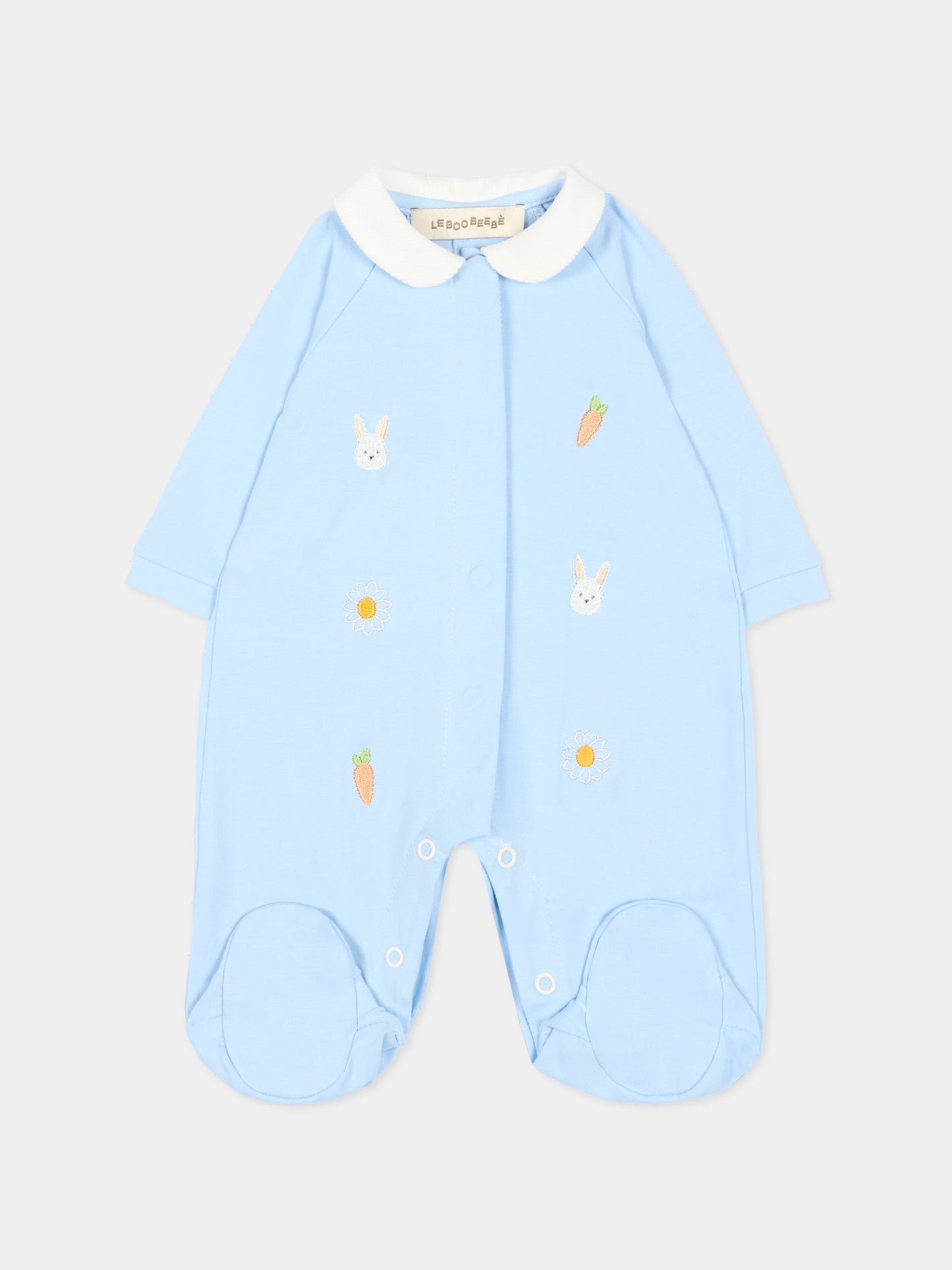 Tutina celeste per neonato con ricami,Le Boo Beebè,CB026 T351 40