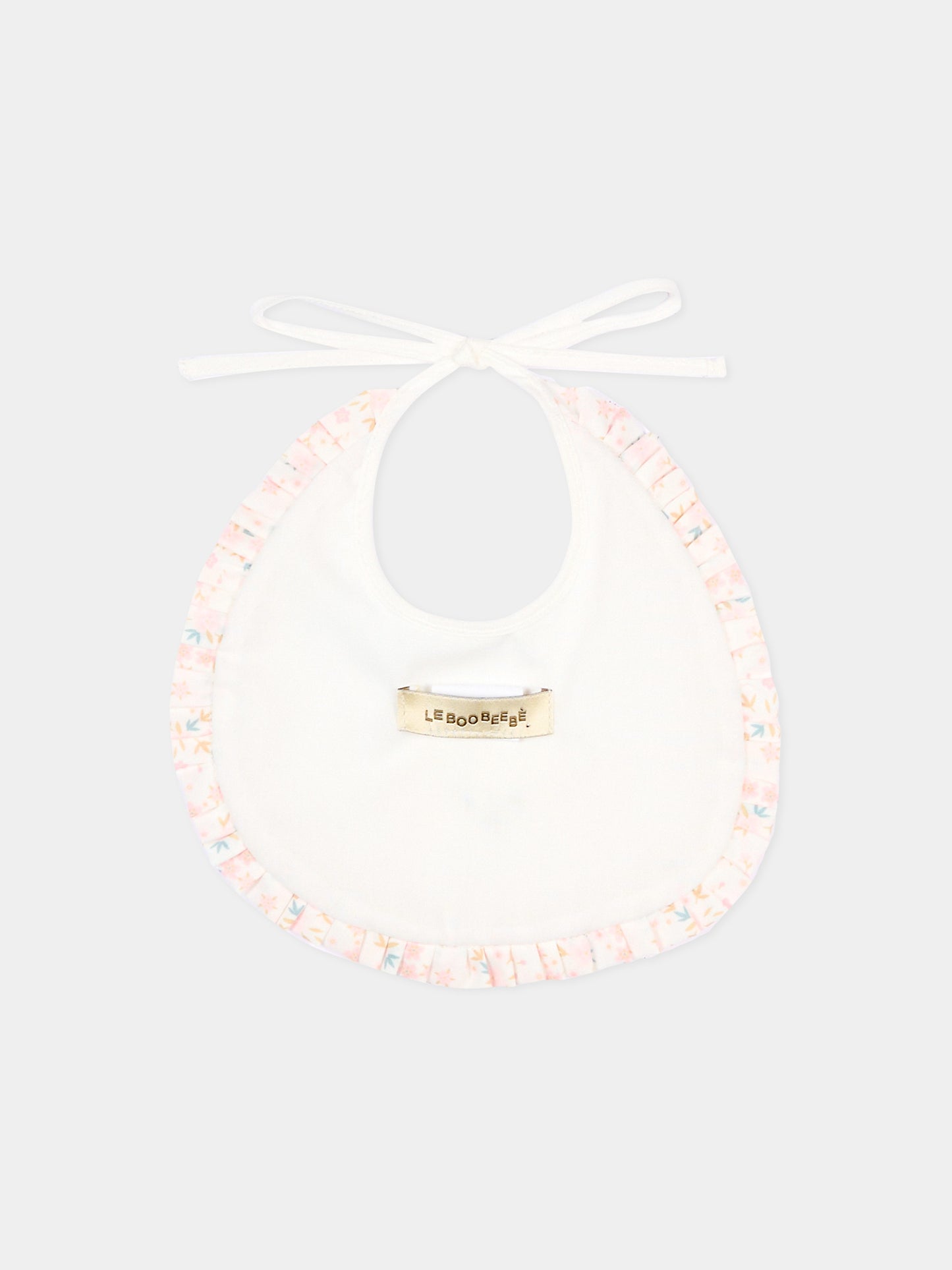 Bavaglino avorio per neonata con agnellino Olive,Le Boo Beebè,CBB022 T351 2030