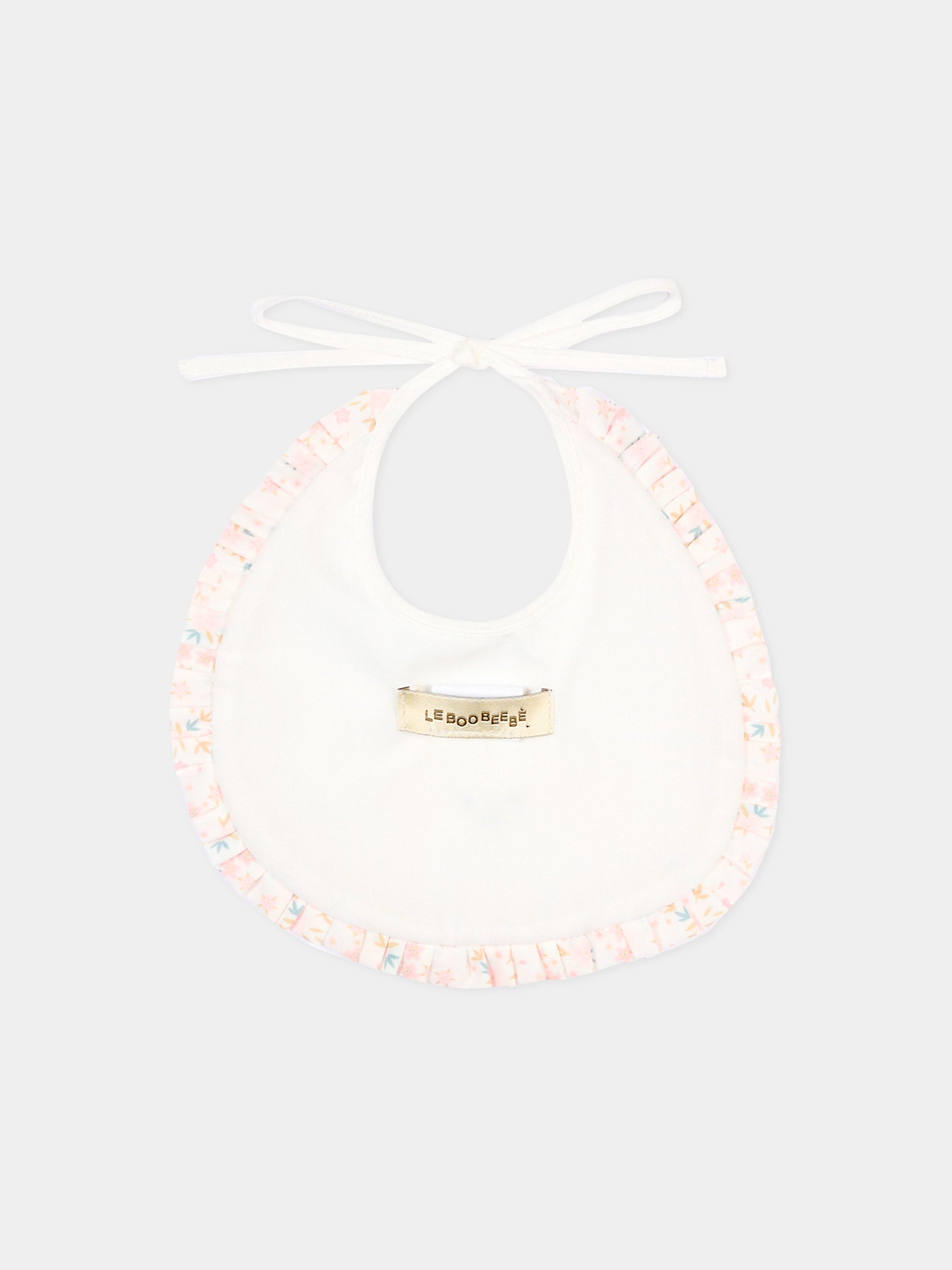 Bavaglino avorio per neonata con agnellino Olive,Le Boo Beebè,CBB022 T351 2030