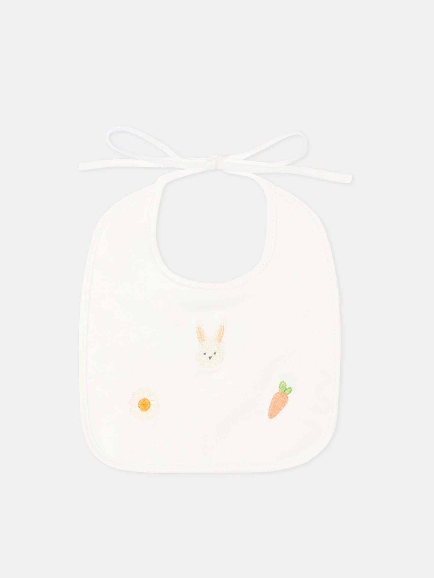 Bavaglino avorio per neonati con ricami,Le Boo Beebè,CBB023 T351 20