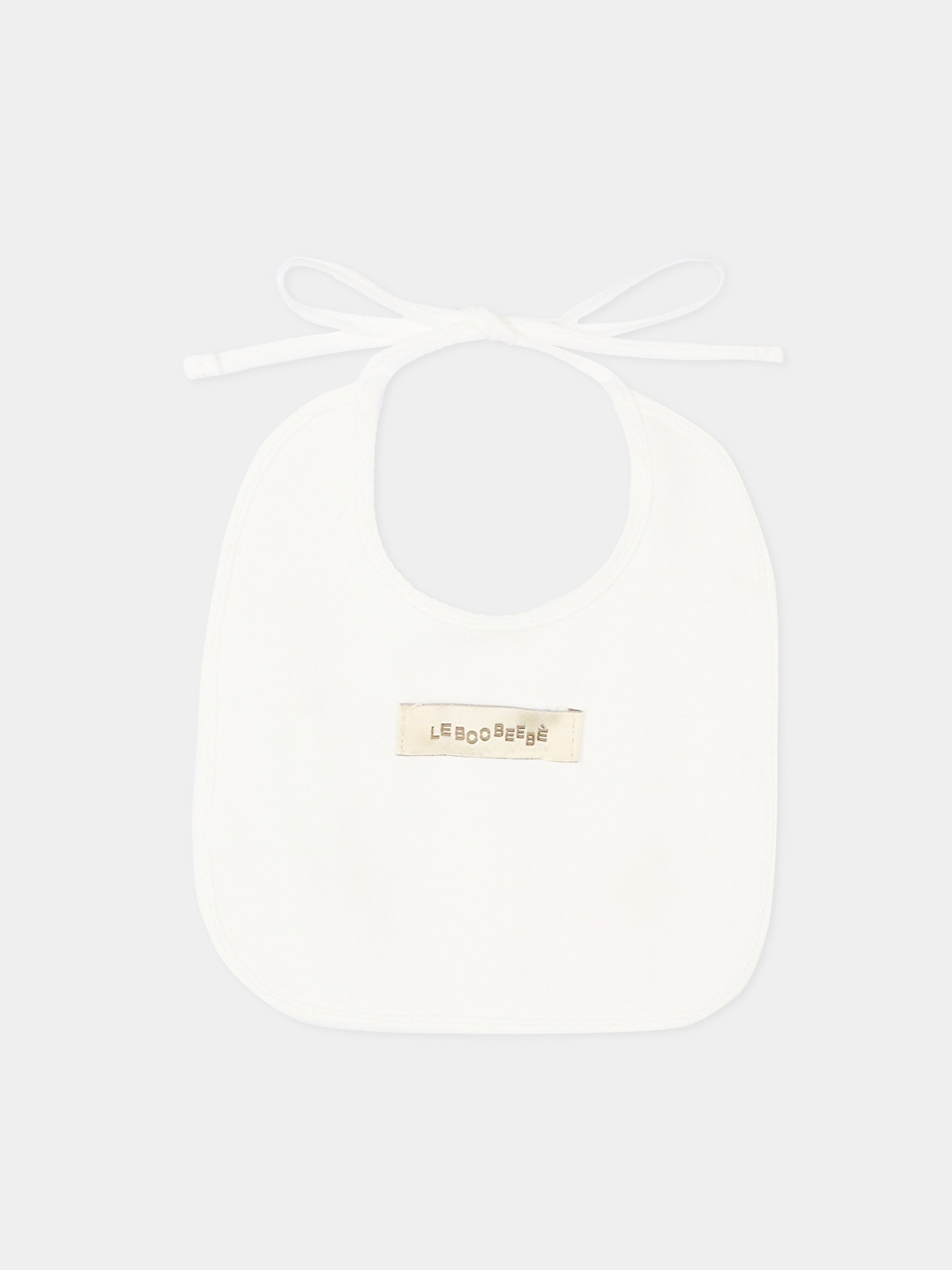 Bavaglino avorio per neonati con ricami,Le Boo Beebè,CBB023 T351 20