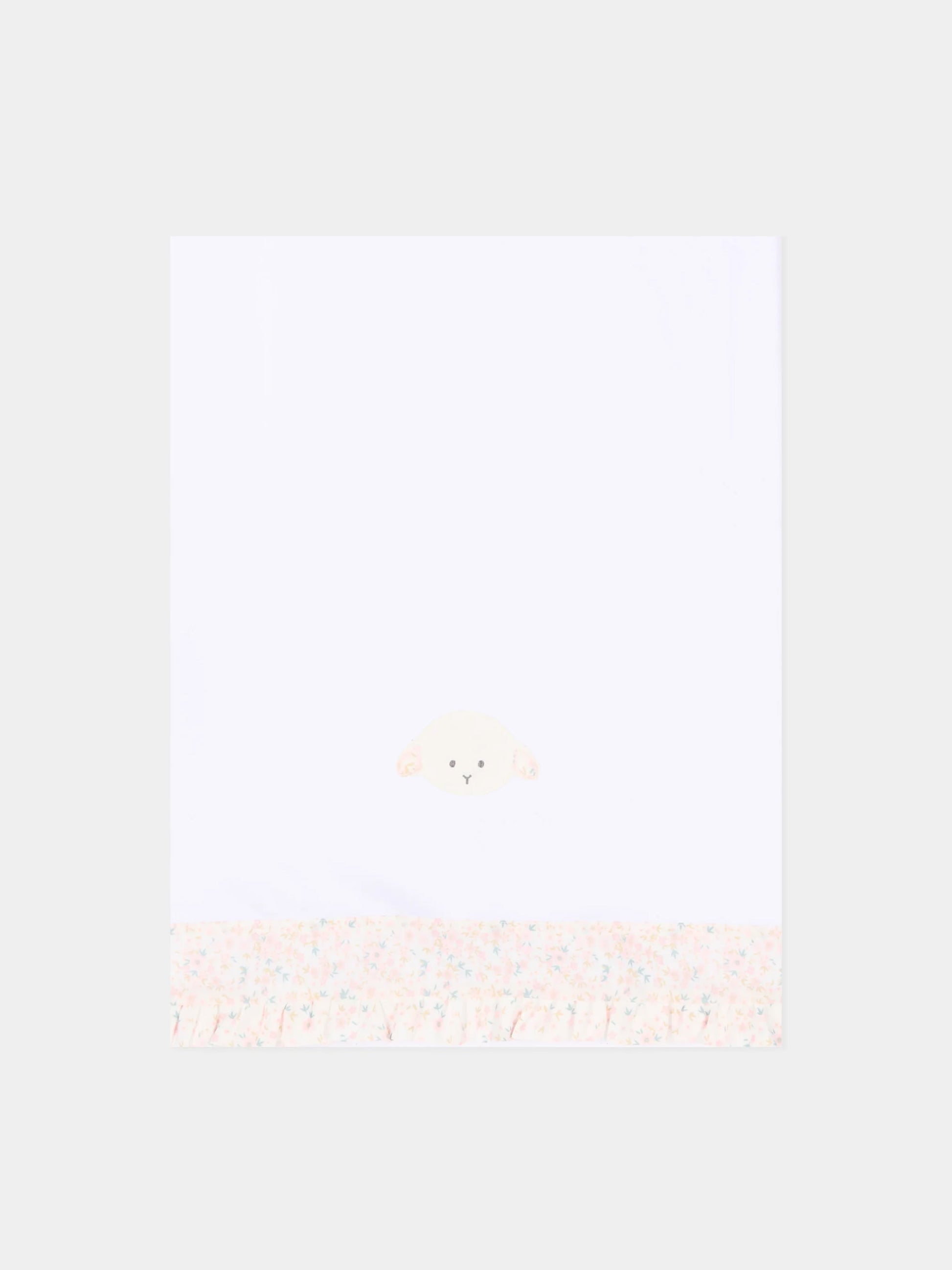 Lenzuola bianche per neonata con agnellino Olive,Le Boo Beebè,CBL022 T469 1030