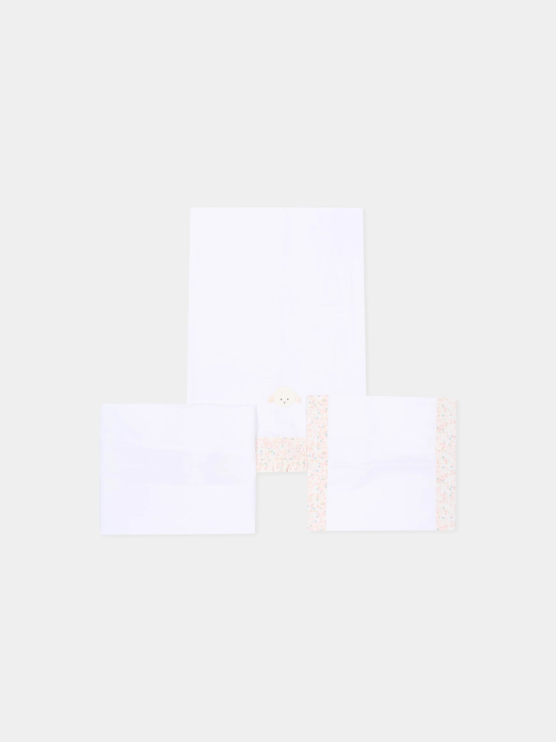 Lenzuola bianche per neonata con agnellino Olive,Le Boo Beebè,CBL022 T469 1030