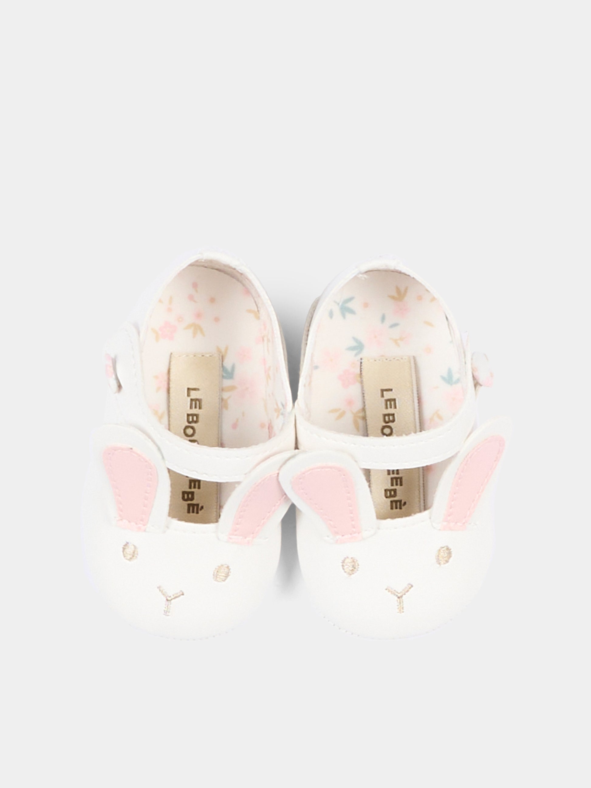 Ballerine avorio per neonata con coniglio,Le Boo Beebè,SBF00 20