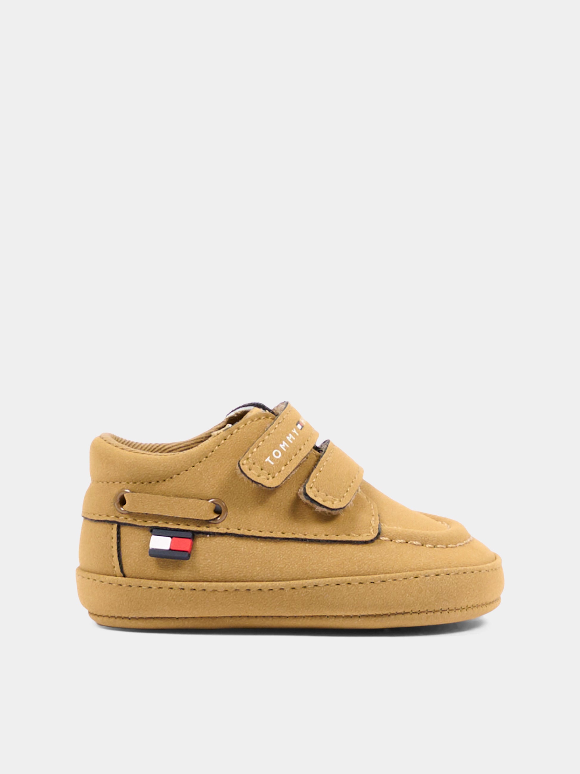 Mocassini beige per neonato con logo,Tommy Hilfiger Junior,T0B4 35212 0700524