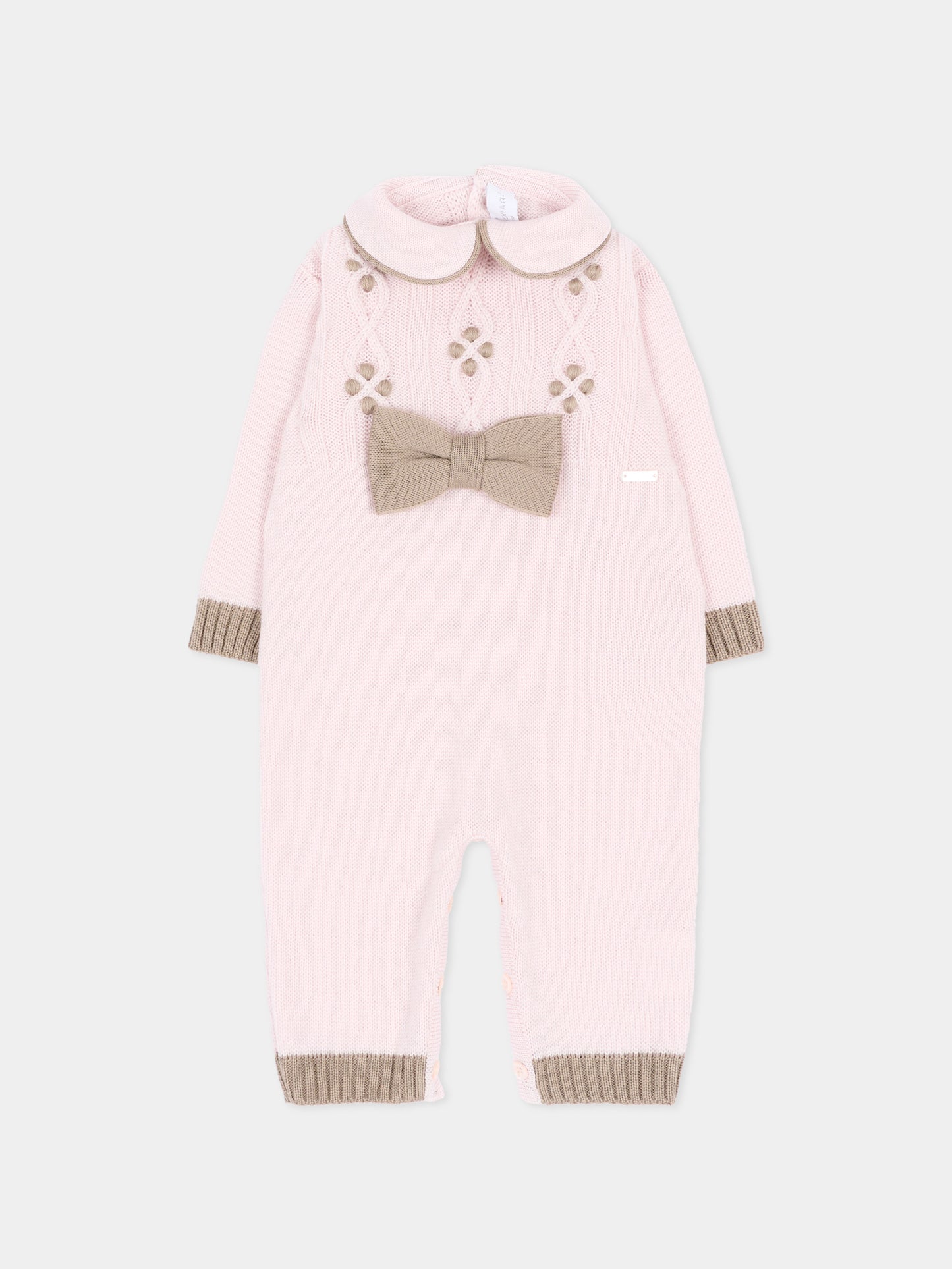 Tutina rosa per neonata con fiocco,Colorichiari,FF168587 4977 8224