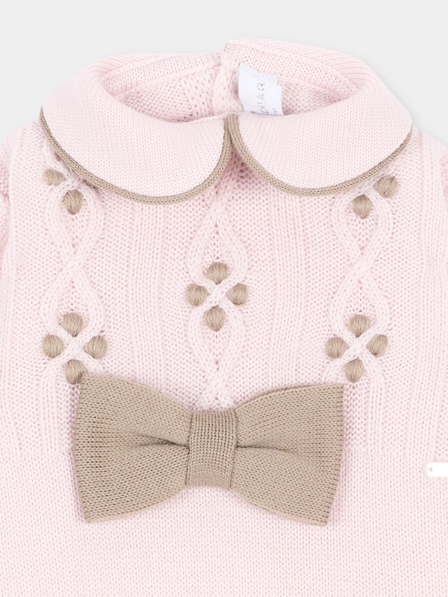 Tutina rosa per neonata con fiocco,Colorichiari,FF168587 4977 8224