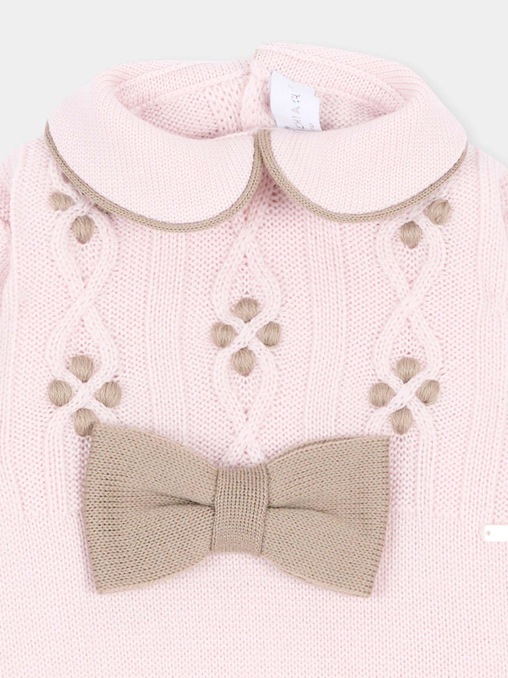 Tutina rosa per neonata con fiocco,Colorichiari,FF168587 4977 8224