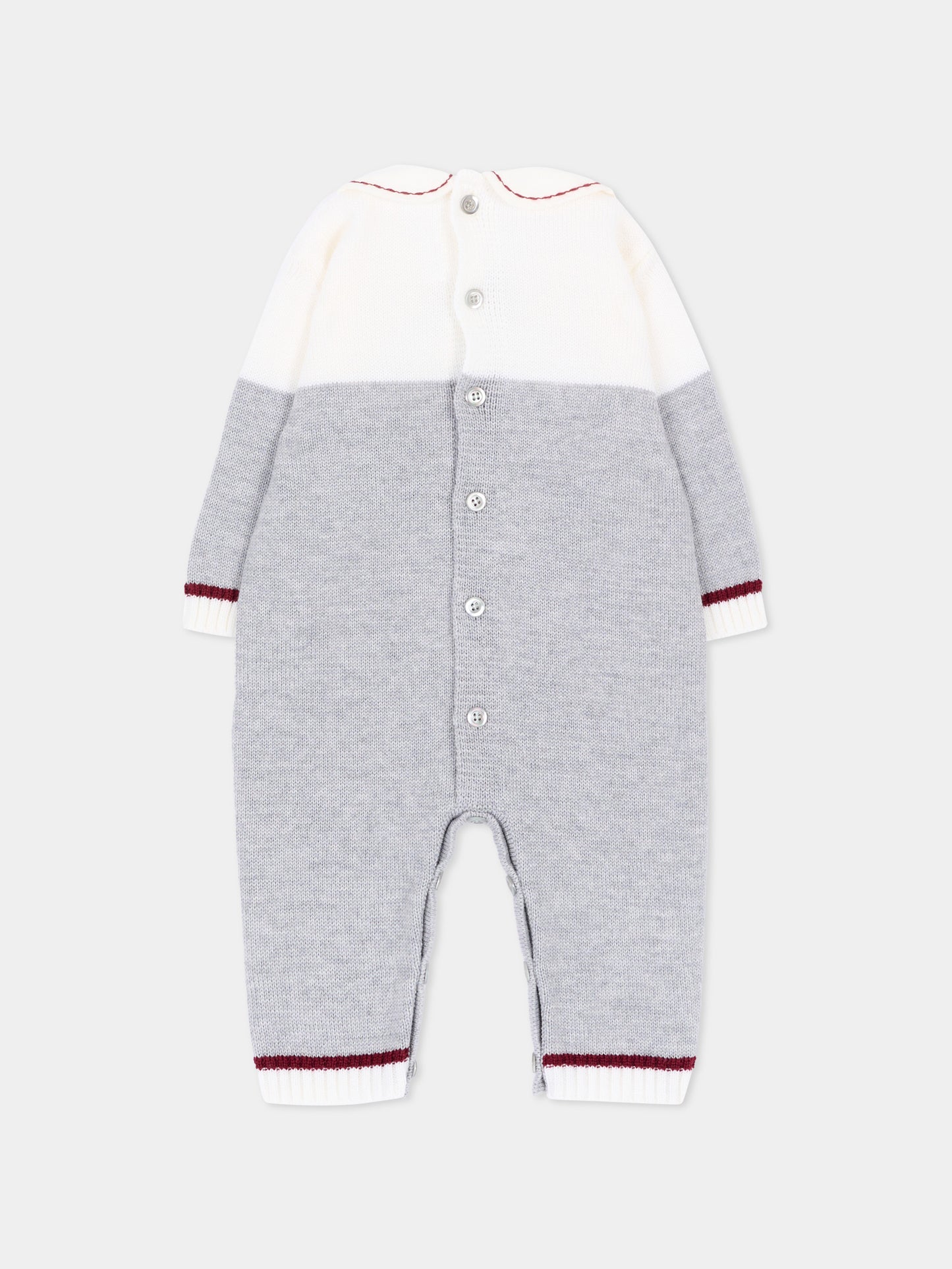 Tutina grigia per neonato a rombi,Colorichiari,MF168563 2088 9573