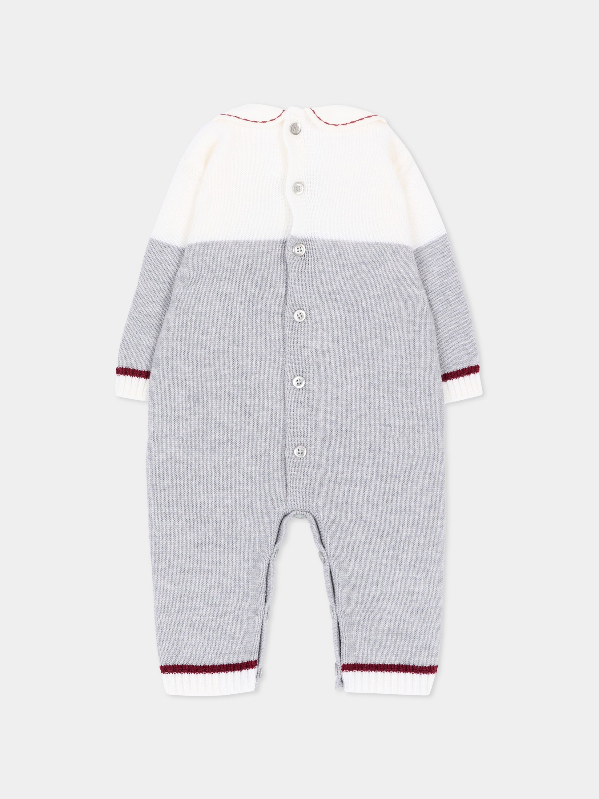 Tutina grigia per neonato a rombi,Colorichiari,MF168563 2088 9573