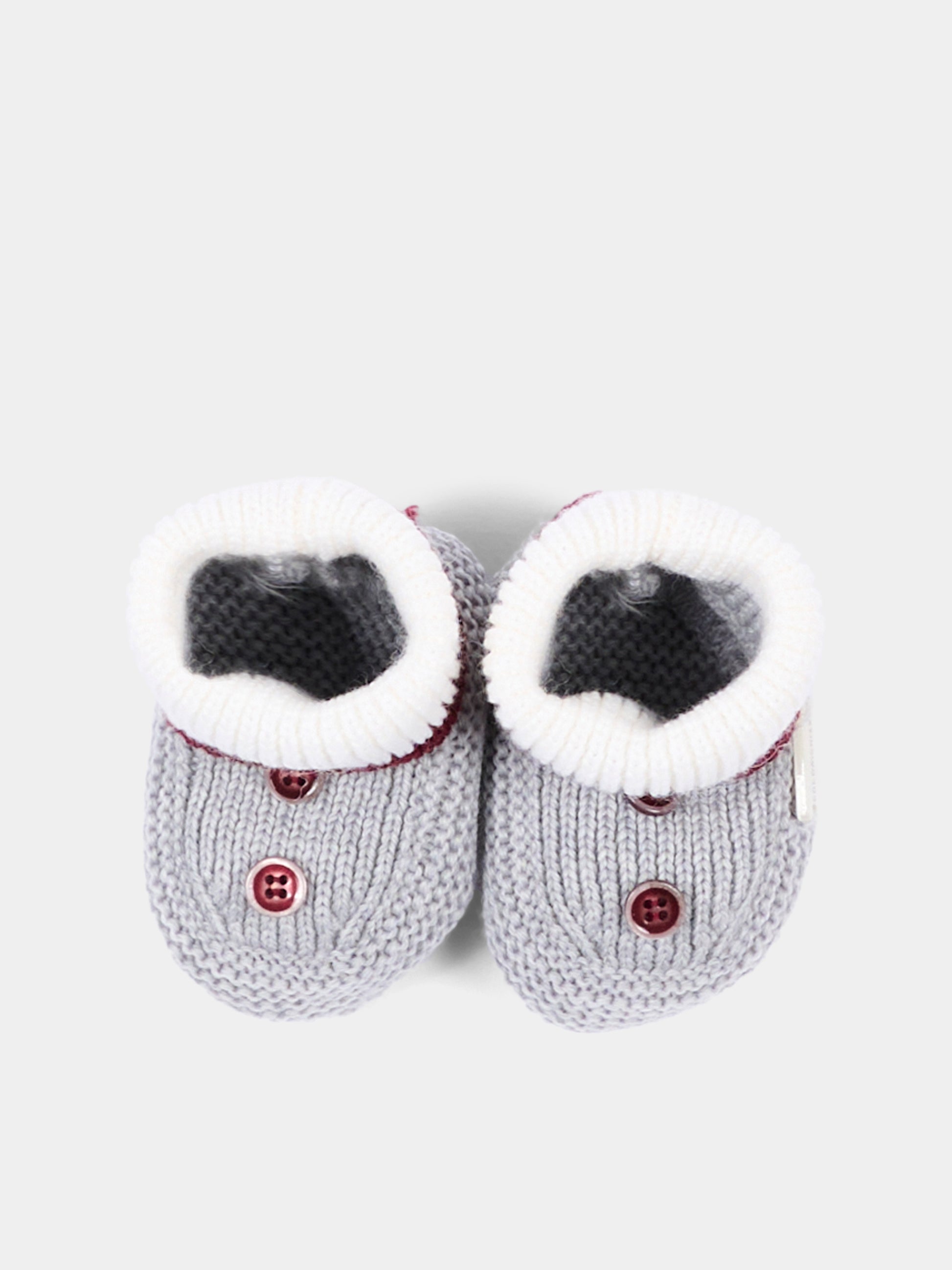 Babbucce grigie con bottoni per neonato,Colorichiari,MF758567 2088 9573