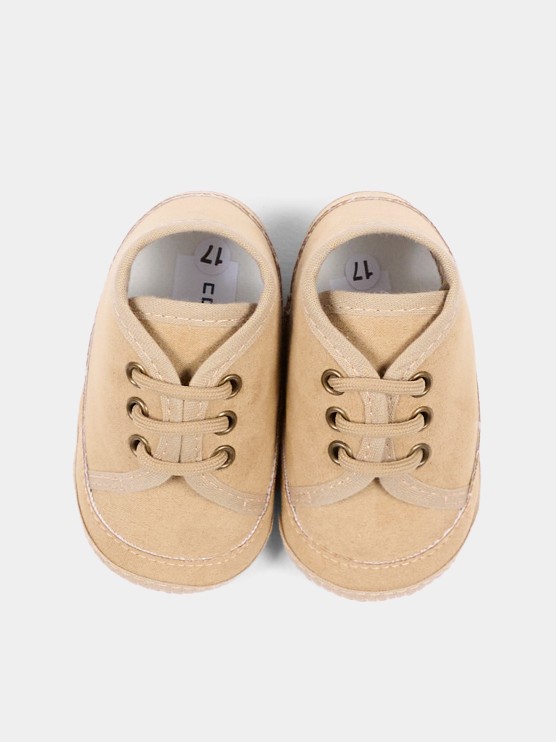 Sneakers beige per neonato con lacci,Colorichiari,MN958669 1618 26