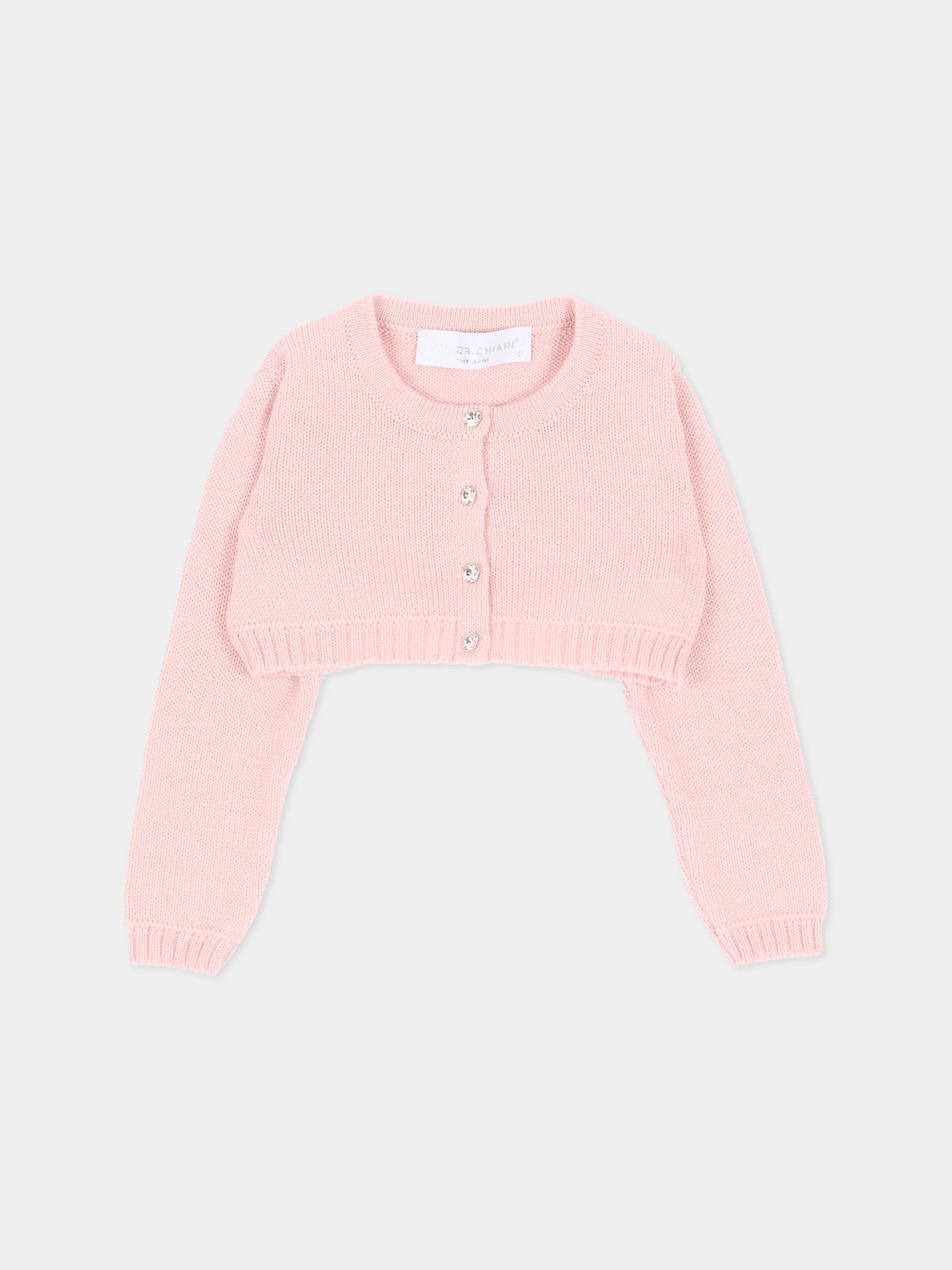 Cardigan rosa per neonata,Colorichiari,FN878822 4763 81