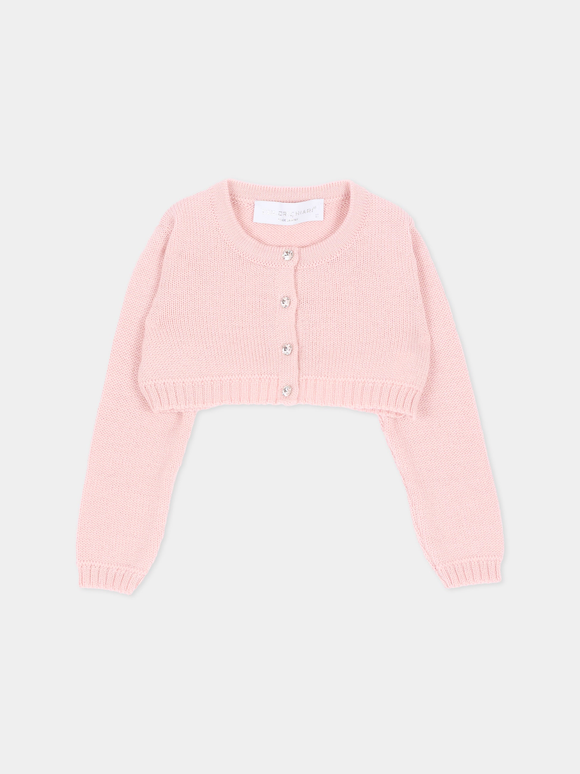 Cardigan rosa per neonata,Colorichiari,FN878822 4763 81