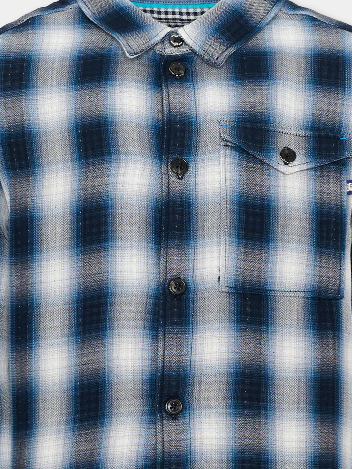 Camicia a manica lunga blu a quadri per bambino,Scotch&soda,183321 401