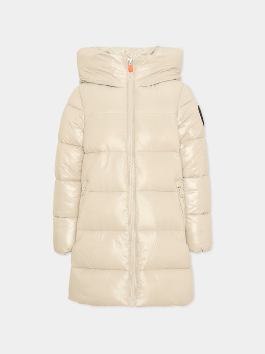 Piumino beige Millie per bambina,Save The Duck Kids,J45510G LOVE21 40019