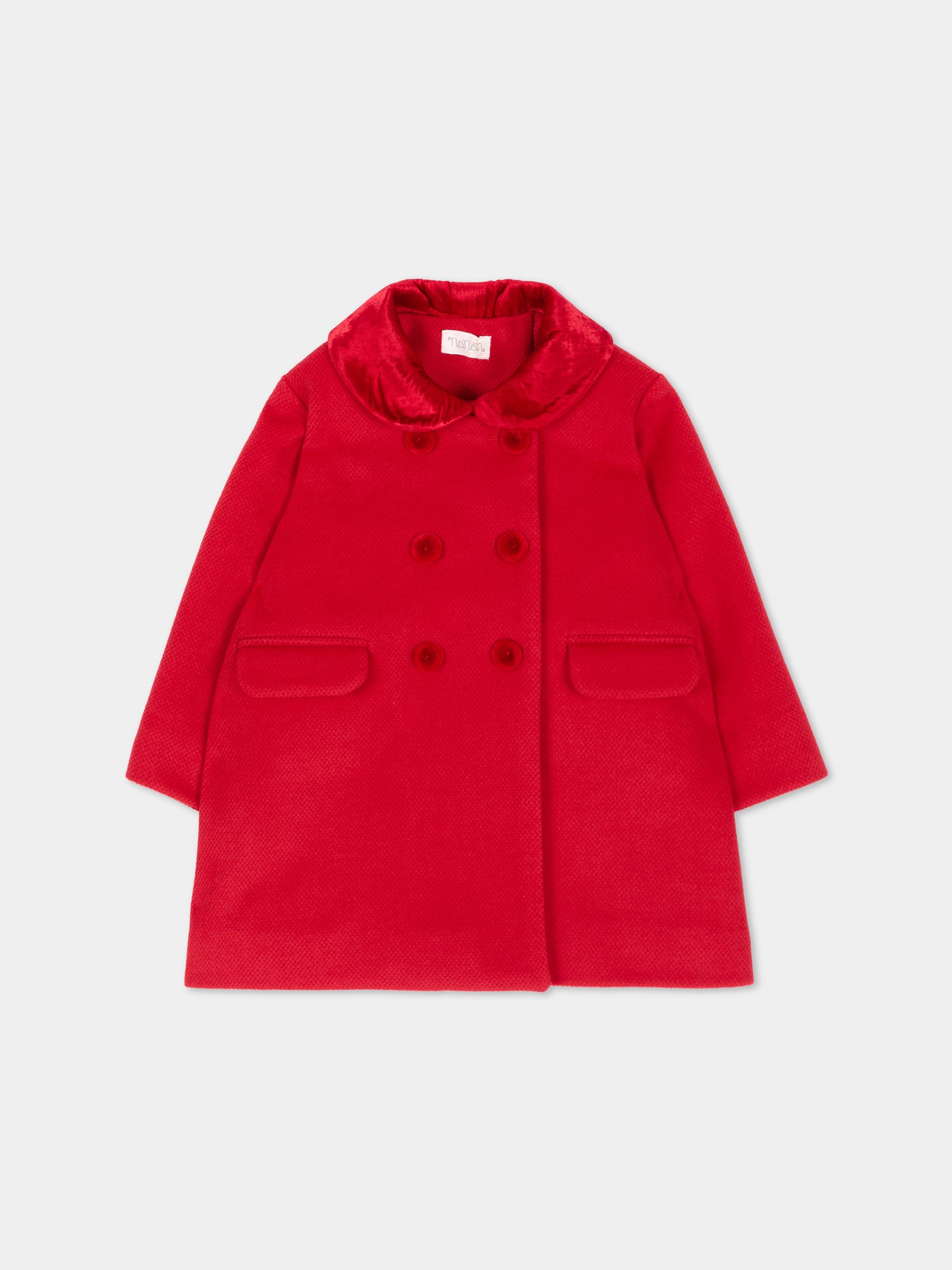 Cappotto rosso per neonata doppiopetto,Nanán,I26417RS