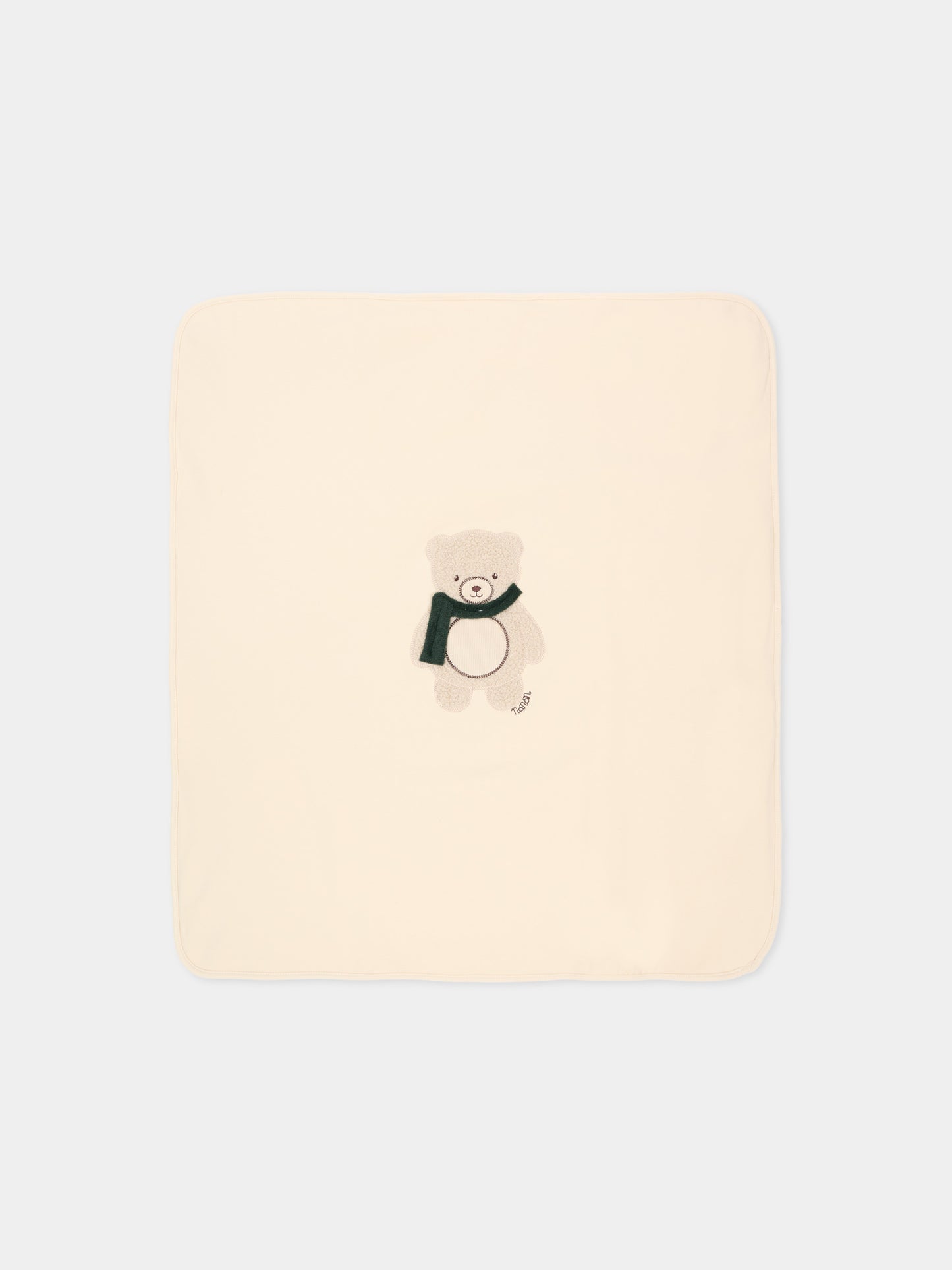 Coperta beige per neonati con orsetto,Nanán,I26170BE