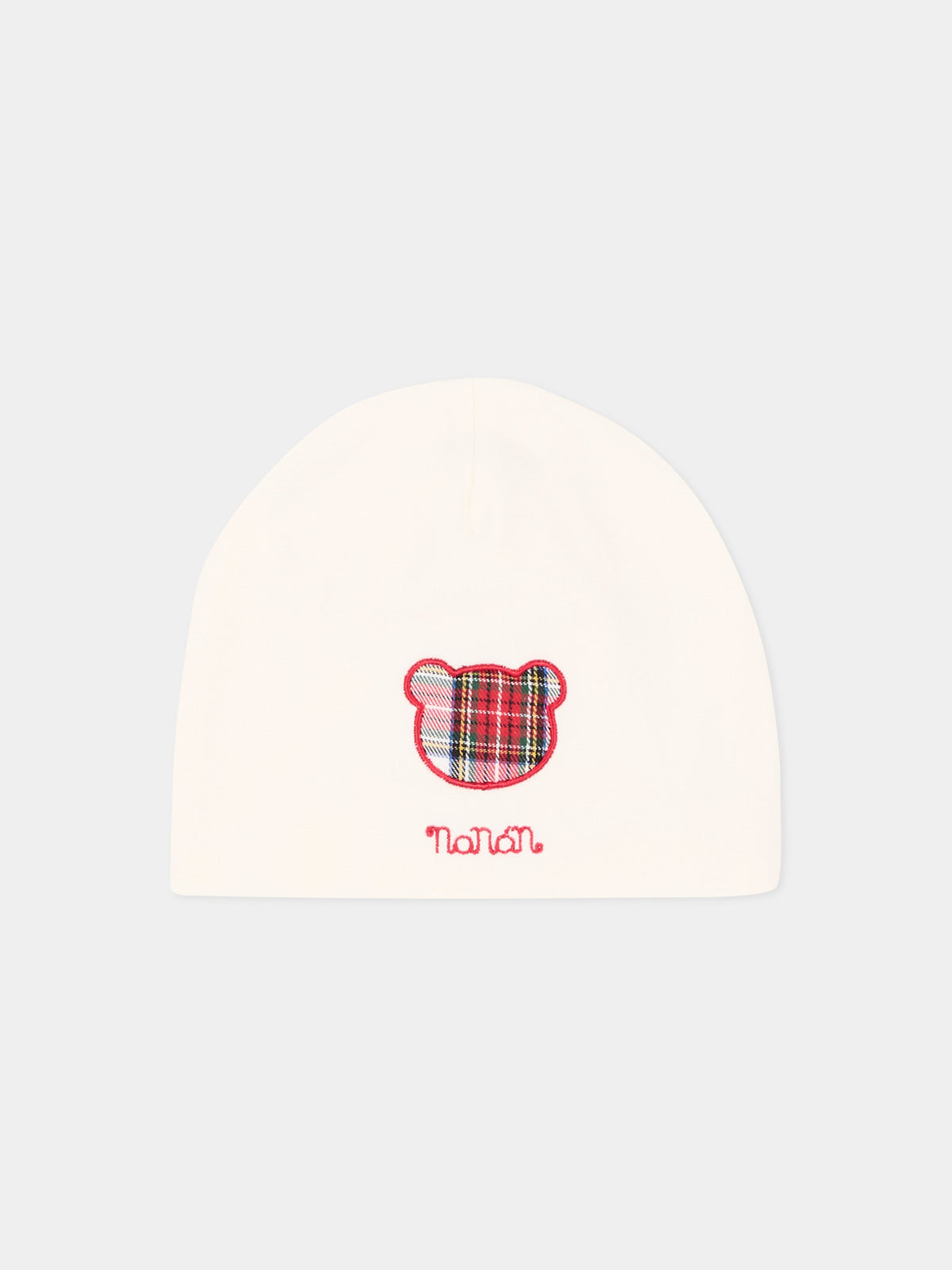 Cappello per neonato avorio con orsetto,Nanán,I26039OW