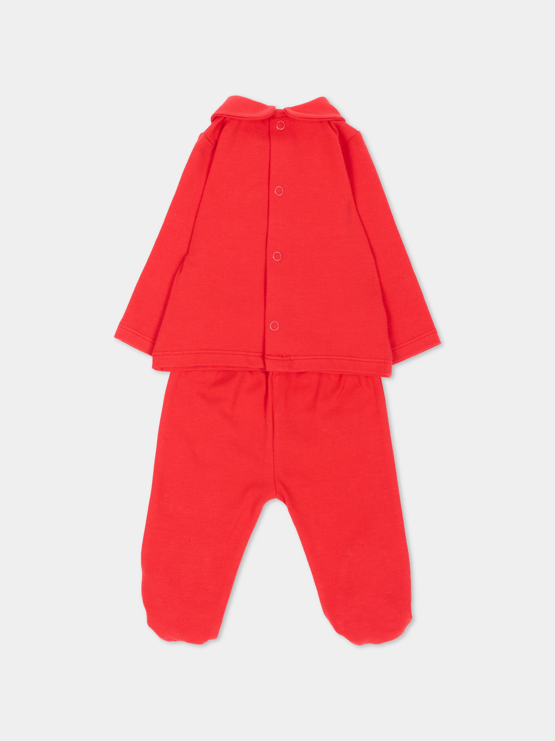 Completo nascita rosso per neonati con orsetto,Nanán,I26038RS