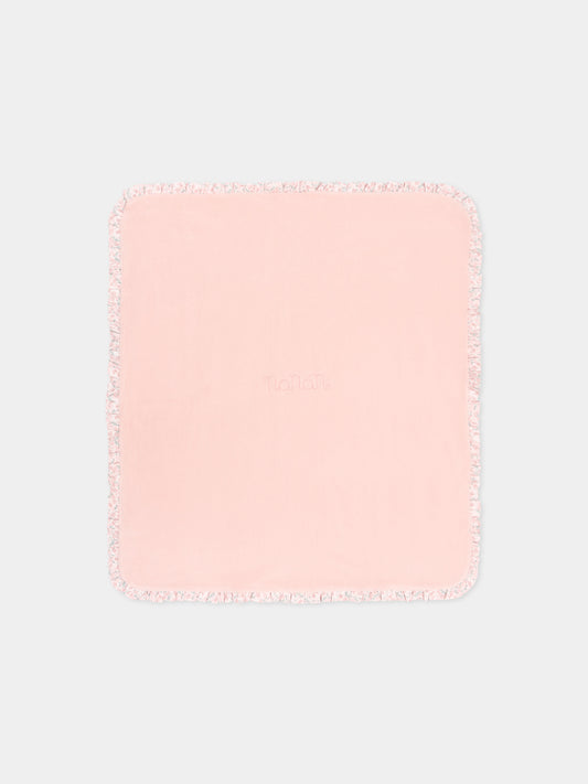 Coperta rosa per neonata con logo,Nanán,I26425FI