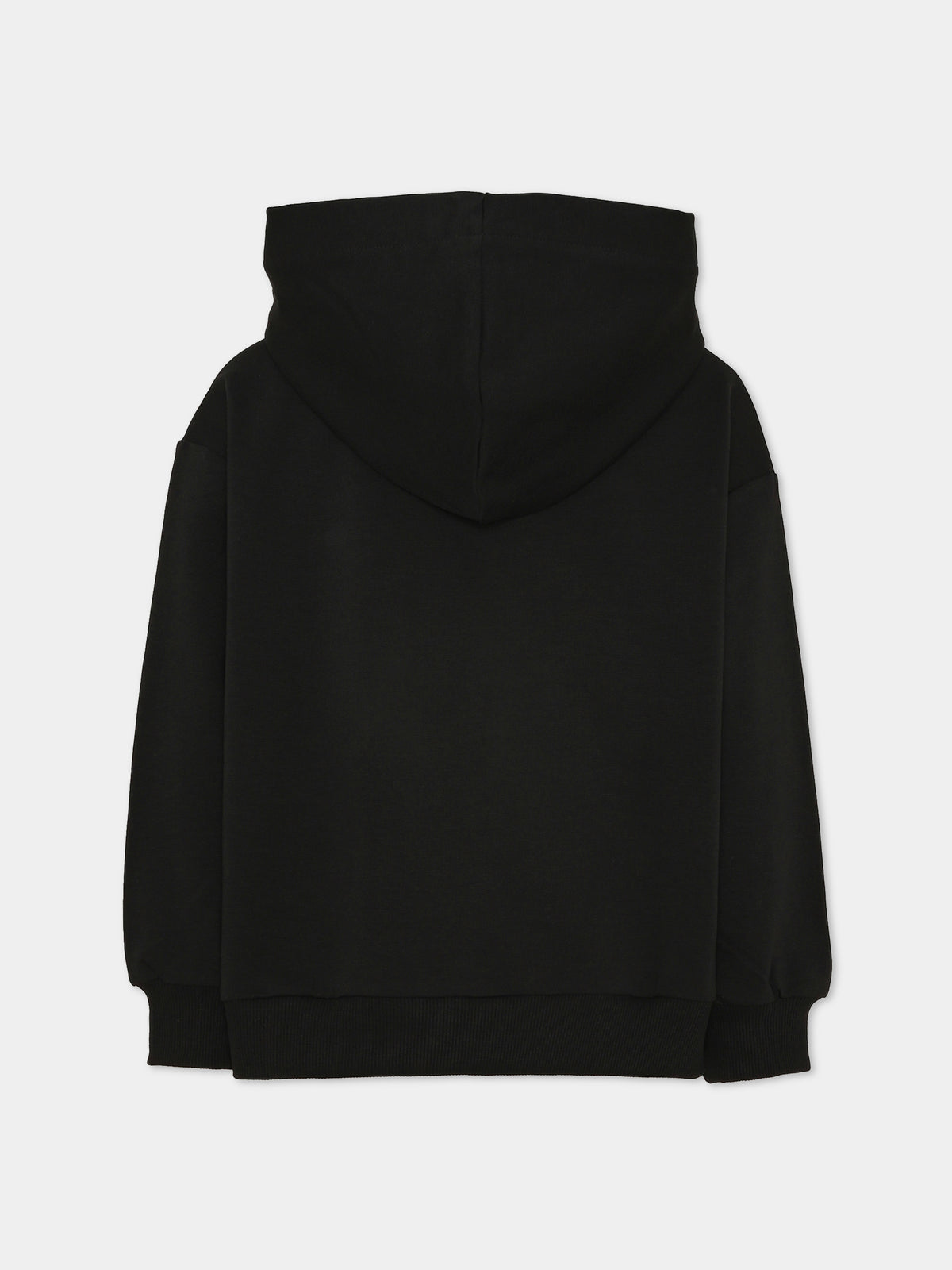 Felpa con cappuccio nera per bambina con logo,Pinko,KFFE041 C FE015 0926