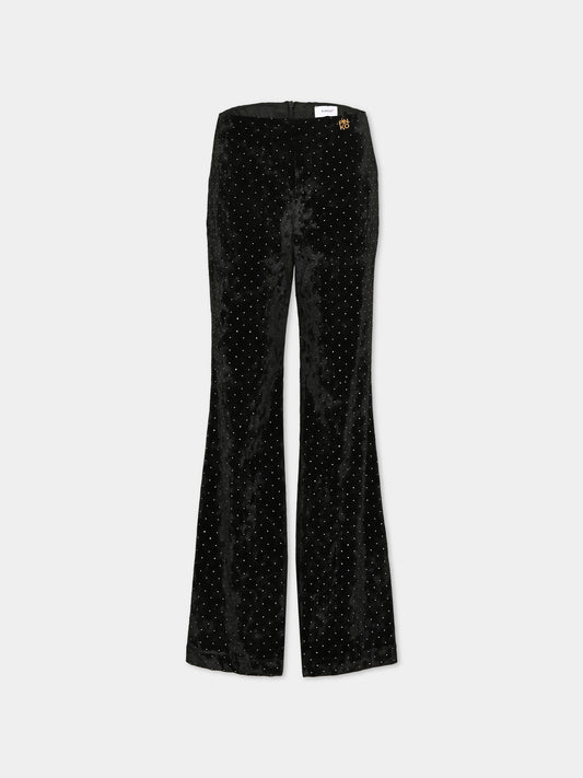 Pantalone neri con strass per bambina,Pinko,KFPA081 0 VE019 N000