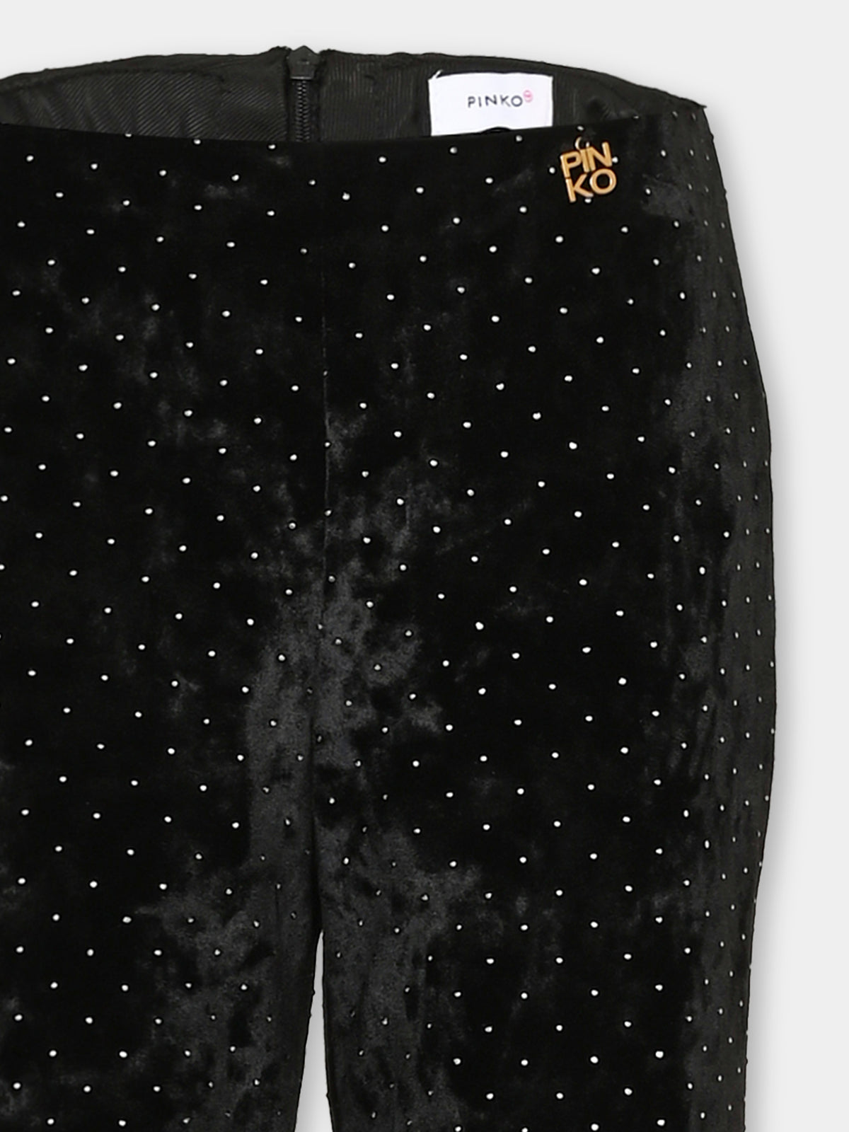 Pantalone neri con strass per bambina,Pinko,KFPA081 0 VE019 N000