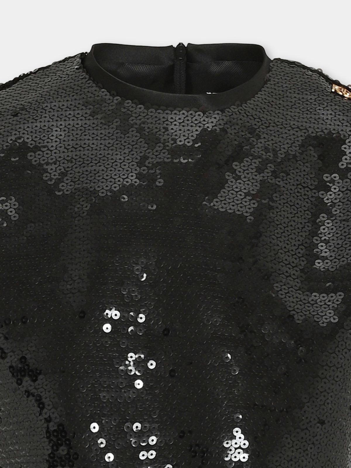 Top nero per bambina con paillettes,Pinko,KFTO010 0 TV152 N000