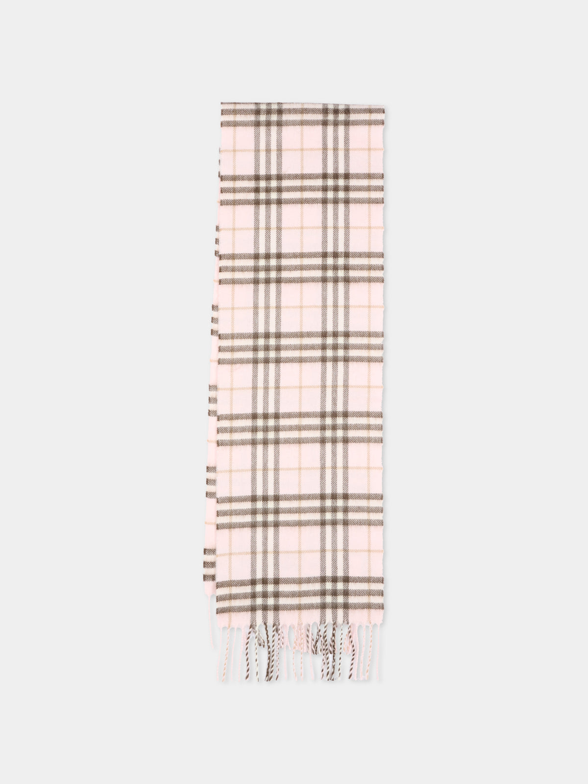 Écharpe rose pour fille avec motif à carreaux