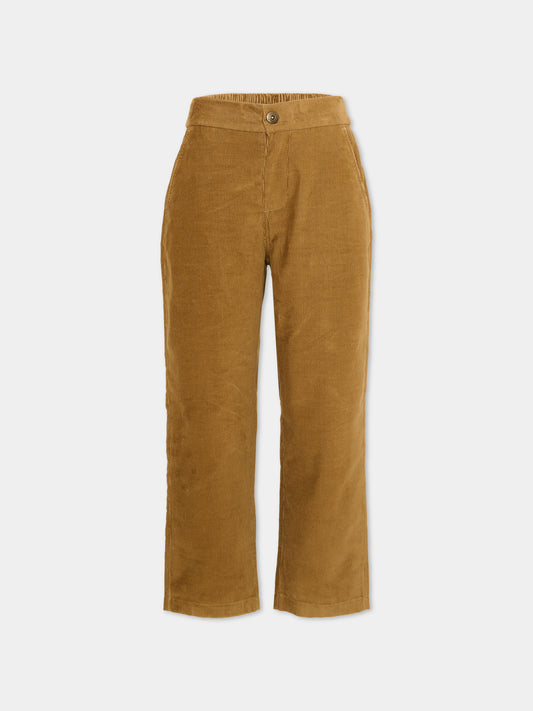 Pantalone marrone in velluto a coste per bambino,Burberry Kids,8131119 A7026
