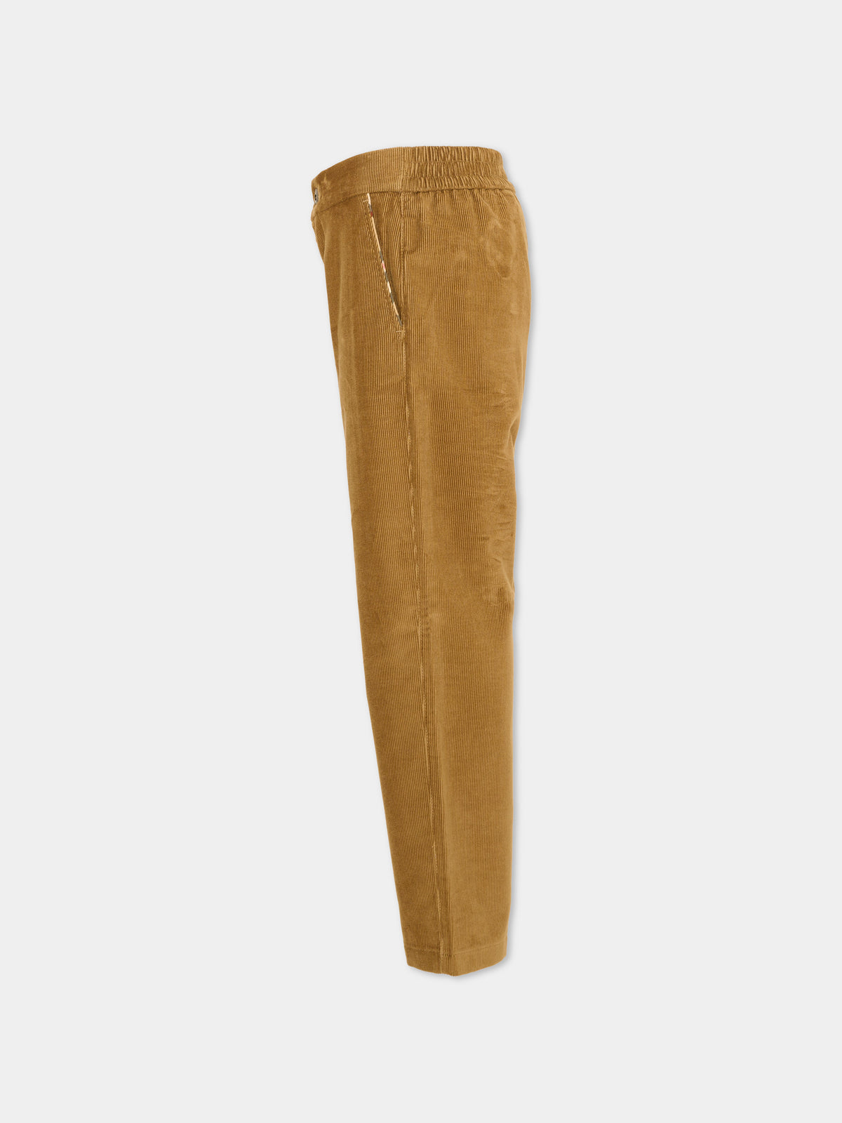 Pantalone marrone in velluto a coste per bambino,Burberry Kids,8131119 A7026
