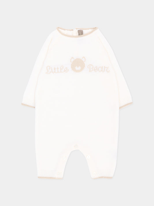 Tutina avorio per neonato con orsetto,Little Bear,4101 LATTE/BURRO