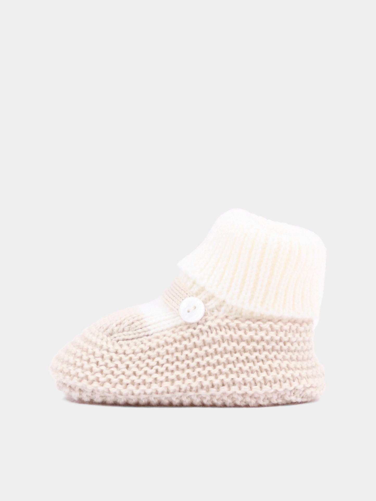 Babbucce bìbeige  per neonati in tricot,Little Bear,4129 LATTE/BURRO