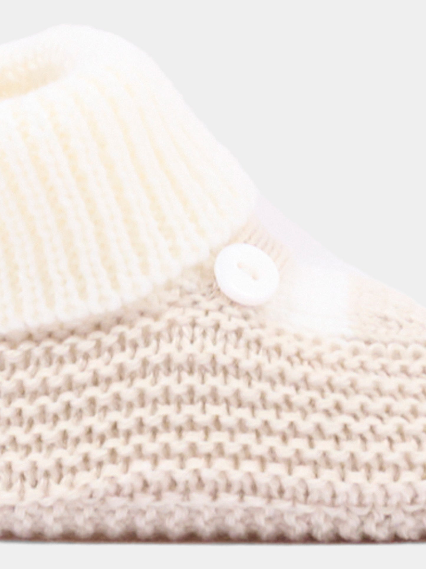 Babbucce bìbeige  per neonati in tricot,Little Bear,4129 LATTE/BURRO