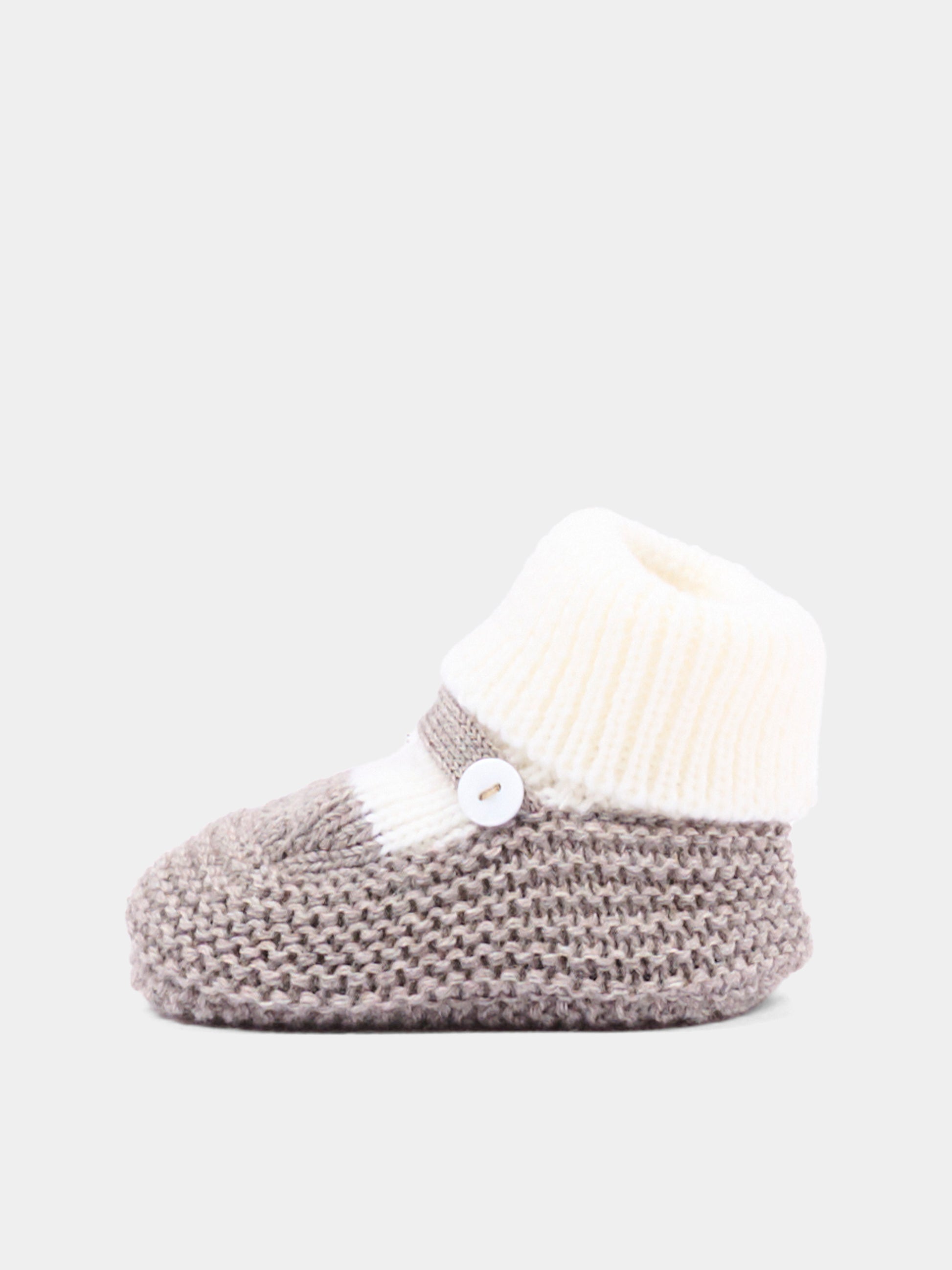 Babbucce avorio per neonati in maglia,Little Bear,4129 LATTE/TORTORA