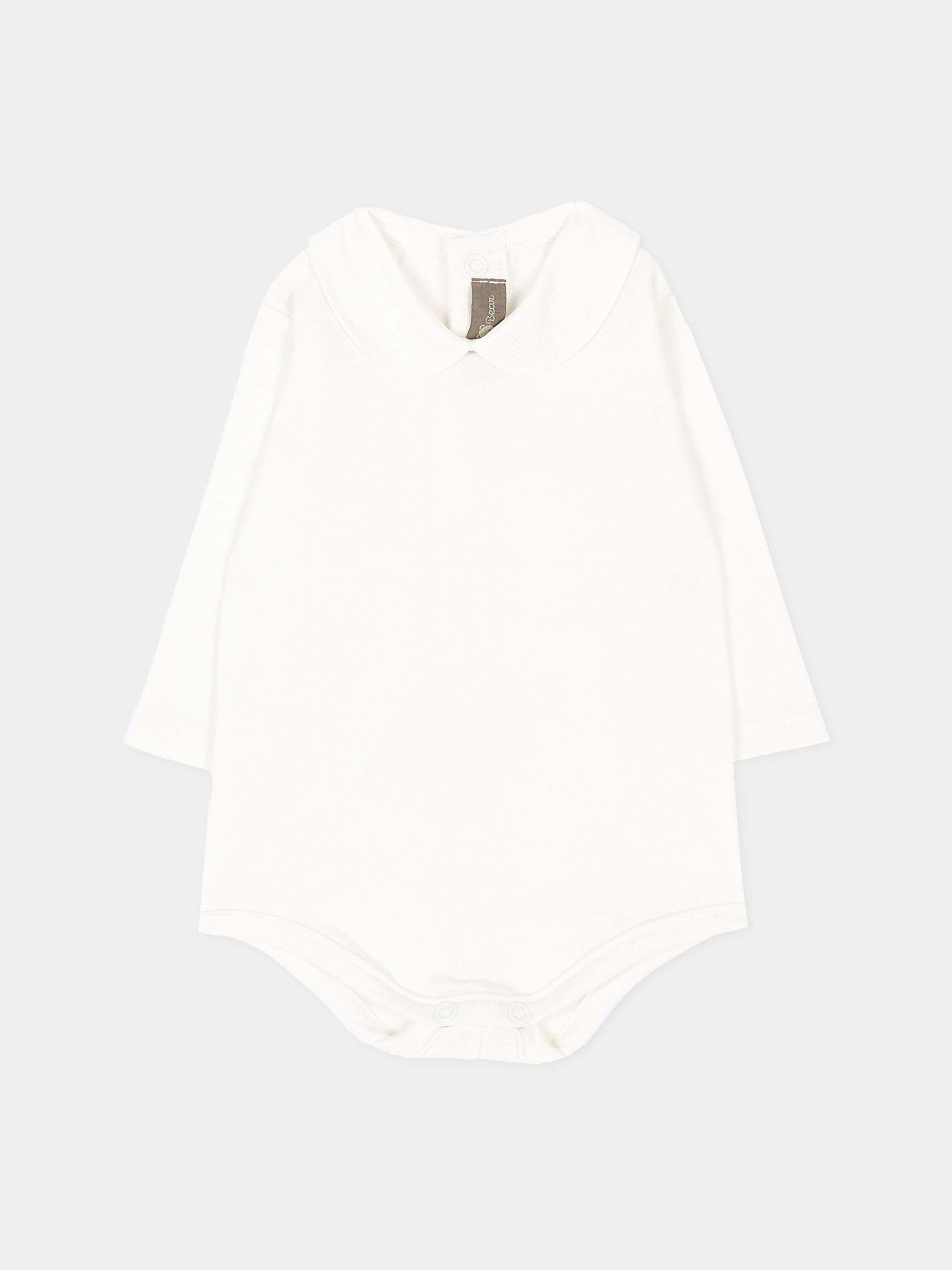 Body bianco per neonata con colletto,Little Bear,5024 LATTE/CIPRIA
