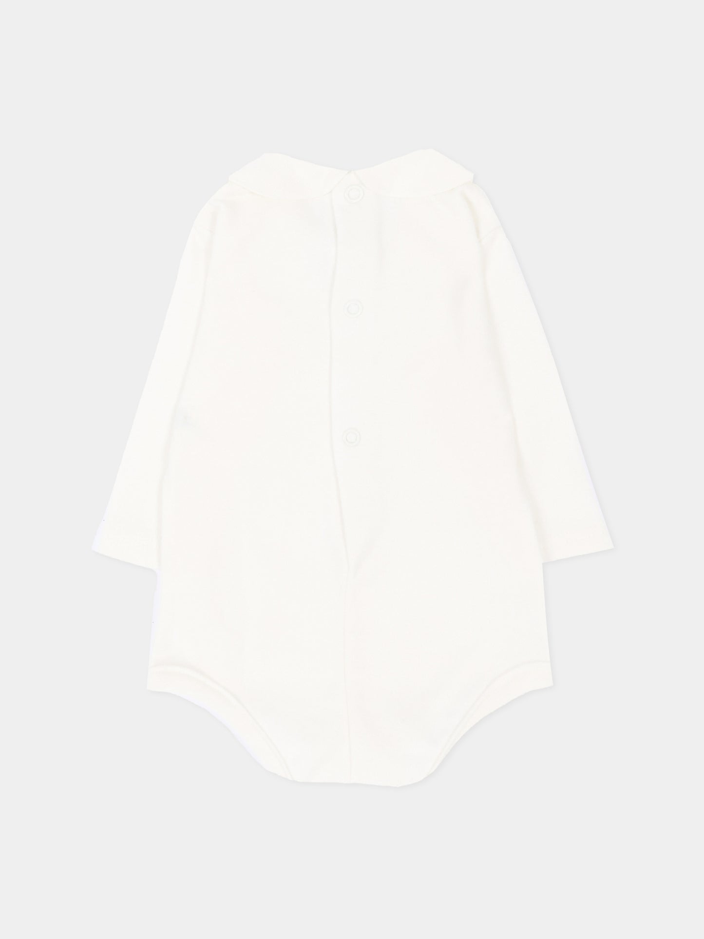 Body bianco per neonata con colletto,Little Bear,5024 LATTE/CIPRIA
