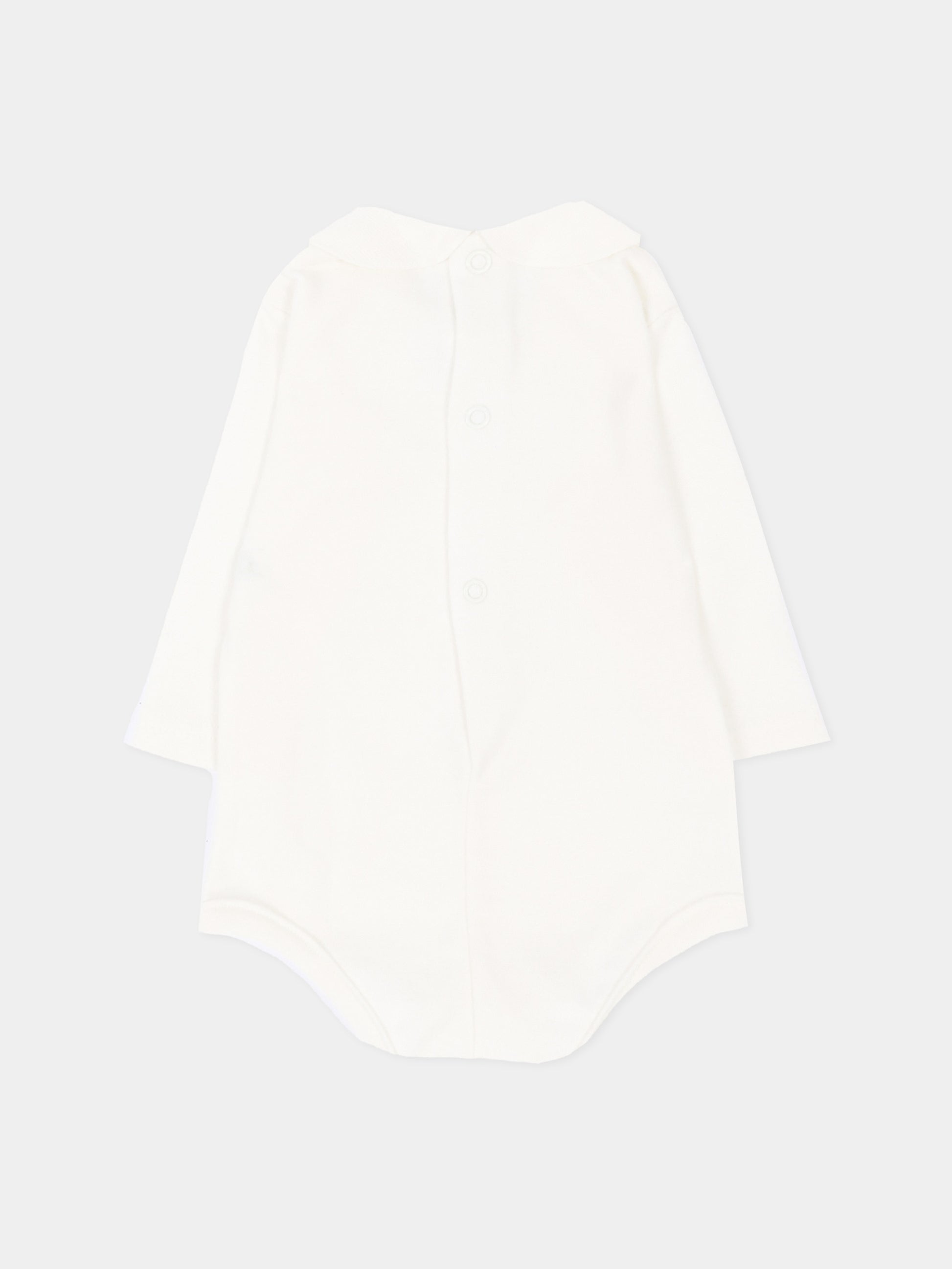 Body bianco per neonata con colletto,Little Bear,5024 LATTE/CIPRIA