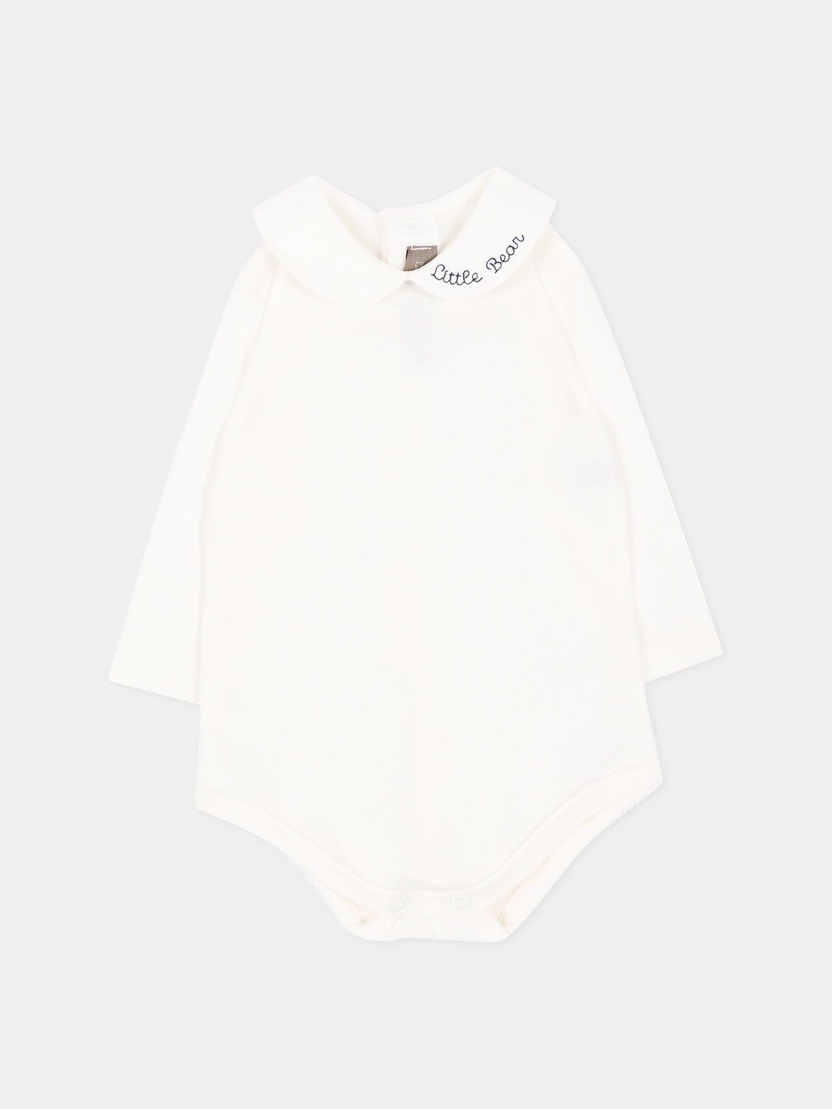 Body avorio per neonato con logo,Little Bear,5024 LATTE/BLU