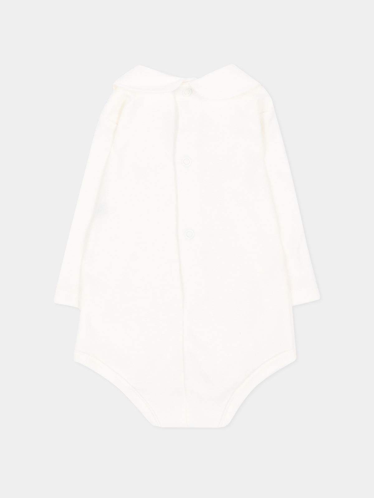 Body avorio per neonato con logo,Little Bear,5024 LATTE/BLU